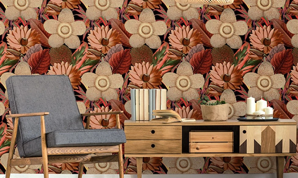 brown lotus flower indian motif